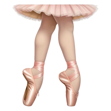 Humanless emoji for Ballet: close-up of key ballet attributes like a pair of pointe shoes, a tutu, and a ballet barre. The icon should capture the elegance and precision of ballet, with a focus on these iconic elements. Transparent background. sticker