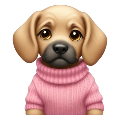 cute puppy with pink jumper and how sticker