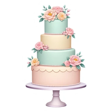 Romantic pastel wedding cake sticker