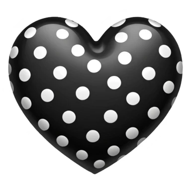 black and white pokadot heart sticker