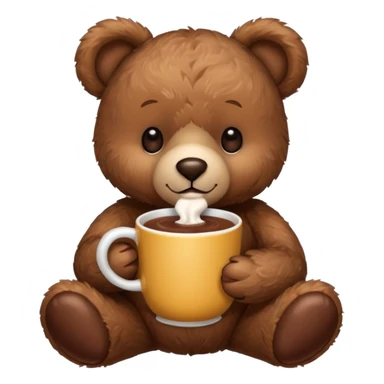 Teddy bear holding cup of hot chocolate  sticker