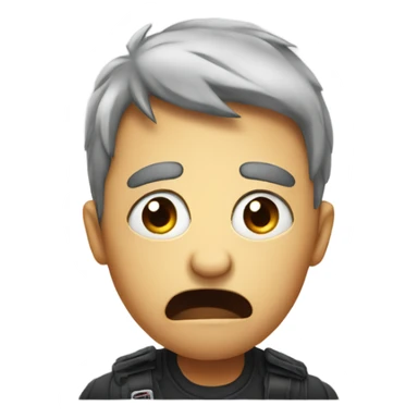 Scared face with side eye sticker