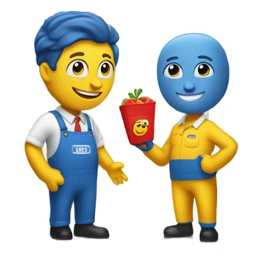 H-E-B buddy and a Walmart uniform buying something from target sticker