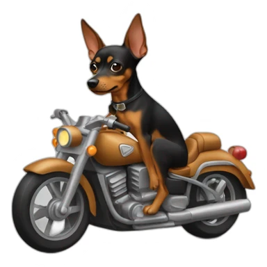 caramel-color-pinscher-dog-driving-a-motorcycle sticker