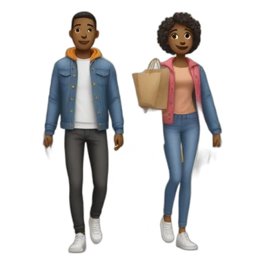 two friends on a shopping trip sticker