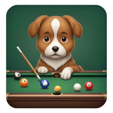 dog playing billiards sticker