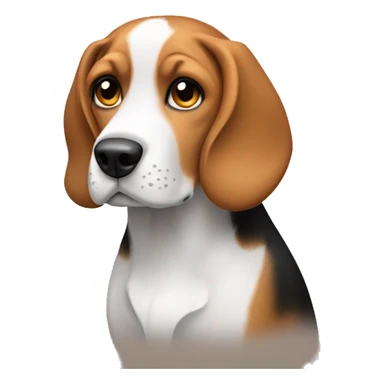 beagle dog with floppy ears sticker