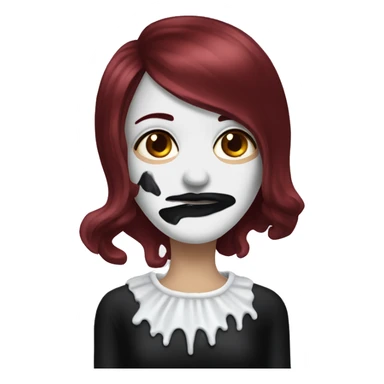 Dark Red haired goth Woman with shaving cream on her face sticker