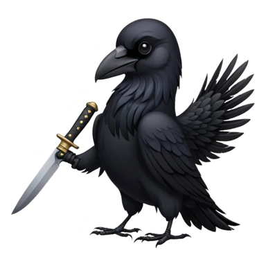 Raven with knife sticker