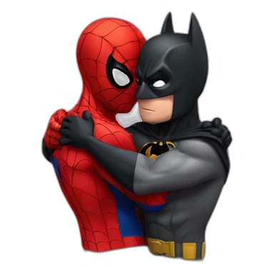 spider man and batman hug sticker