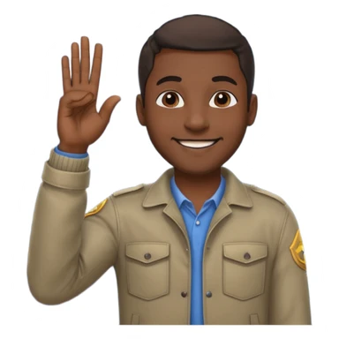 Black dude doing a salute emoji  sticker