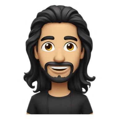 Arabic standup comedian with mic long black hair  sticker