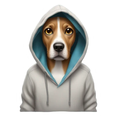 Dog wearing a hoodie with the Sunday scaries sticker
