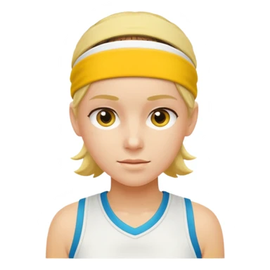tennisplayer with sweatband, yellow color. sticker