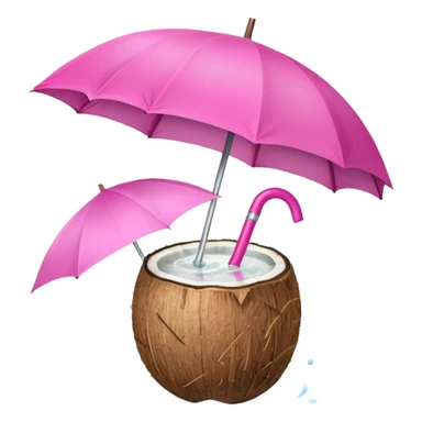 coconut drink with pink umbrella sticker