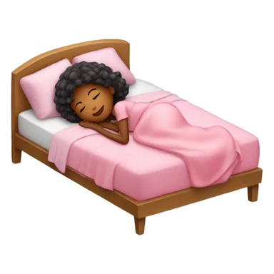 girl sleep in her pink bed sticker