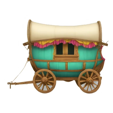 Traditional gypsy wagon colorful sticker
