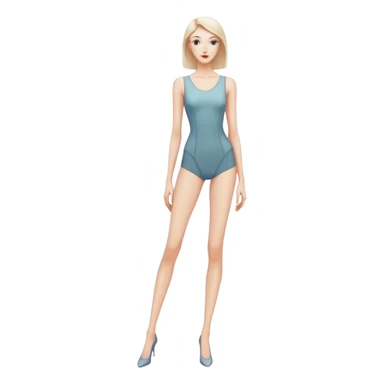 Tall slender woman with elongated arms and legs, sharp angular facial features with high cheekbones and defined jawline sticker