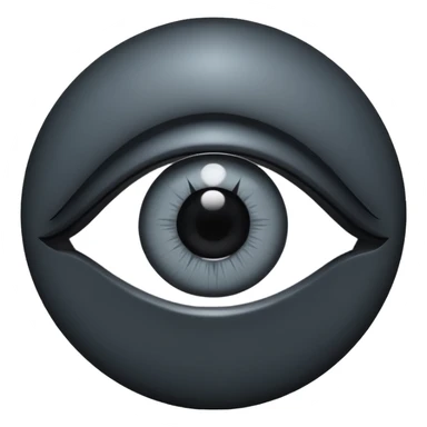 Minimal emoji, gothic futuristic eye, cold grey sclera, pupil replaced by a solid black number 8, occult cyber aesthetic, sharp clean lines, flat emoji design, centered, transparent background sticker