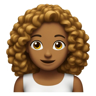 chica feliz con rizos y pelo castaño sticker