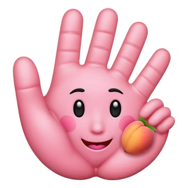 Peach emoji  with hand print sticker