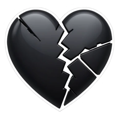 Black heart broken emoji sticker