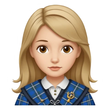 female with scottish attire and dark blonde hair sticker