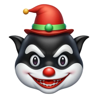 orca as an evil clown sticker