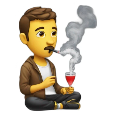 Programmer smoking hookah sticker