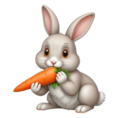 Rabbit eat carrot sticker