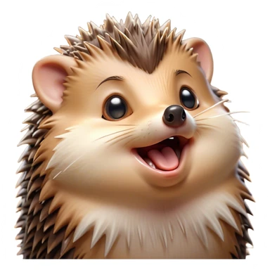 Cinematic Cute Yawning Hedgehog Portrait Emoji, Head tilted slightly with a dramatic, wide-open yawn, showcasing a soft, downy brown Fur with tiny, droopy ears and eyes barely open in drowsy contentment, Simplified yet irresistibly adorable features, highly detailed, glowing with a soft, cozy glow, high shine, relaxed yet expressive, stylized with a touch of natural whimsy, bright and endearing, soft glowing outline, capturing the essence of a sleepy yet affectionate hedgehog, so drowsy it feels like it could curl up out of the screen for a nap! sticker