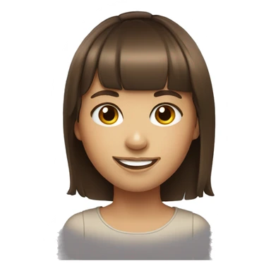 brown-haired girl with bangs smiling portrait sticker