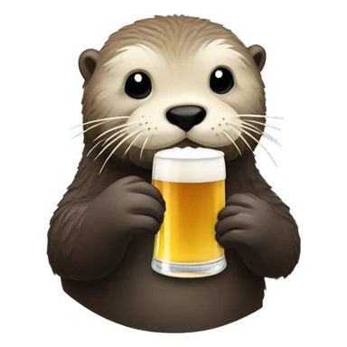 a beer-drinking sea otter sticker