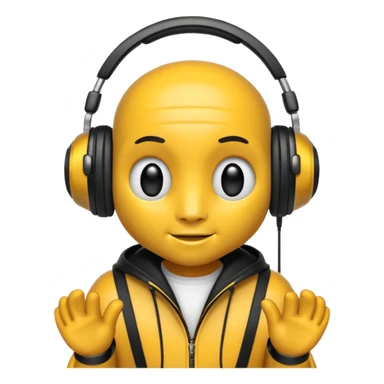 DJ bee with headphones sticker