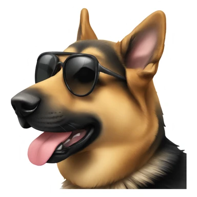 German shepherd with sunglasses  sticker
