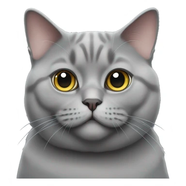 a british gray cat fat sticker
