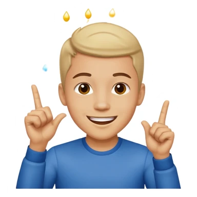 Young man doing celebration pose sticker