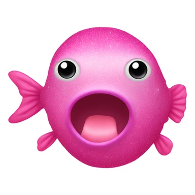 Pink ombre ugly blob fish with glitter  sticker