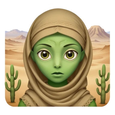 alien living in desert, just face  sticker