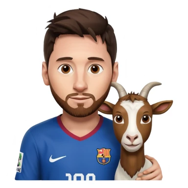 Lionel Messi avec une chèvre  sticker