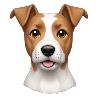 Man with modern hair cut no tshirt with jack russell terrier dog sticker