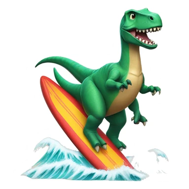 Dinosaur riding a surfboard  sticker