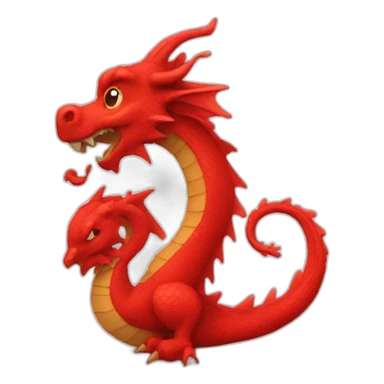 red dragon shaped like ampersand sticker