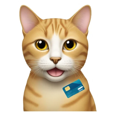 Cat with credit card in mouth sticker