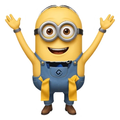 A yellow minion with his pants falling down and his butt crack showing sticker