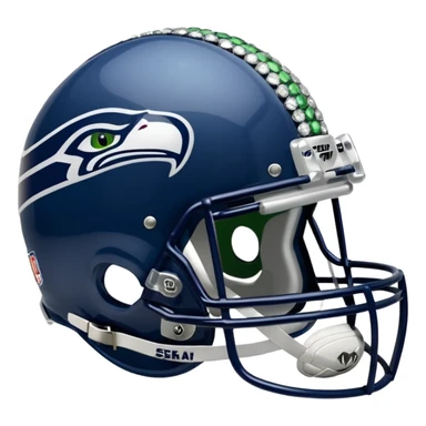 NFL Seahawks logo helmut with diamond bling  sticker