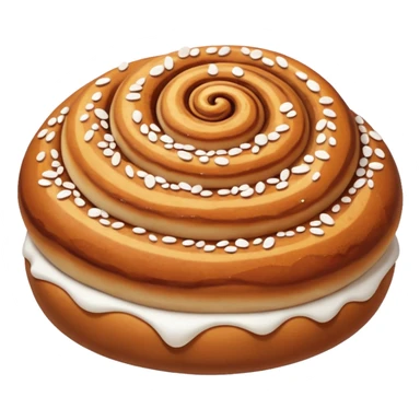 cinnemon bun with a lots white sugar pebbles on top sticker