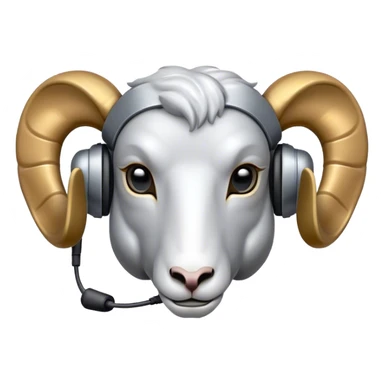 A terminator style Ram head w/ headset  sticker