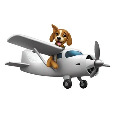 Airplane with dog as pilot sticker