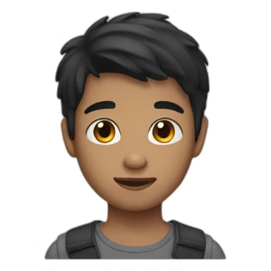 boy with black short hair sticker